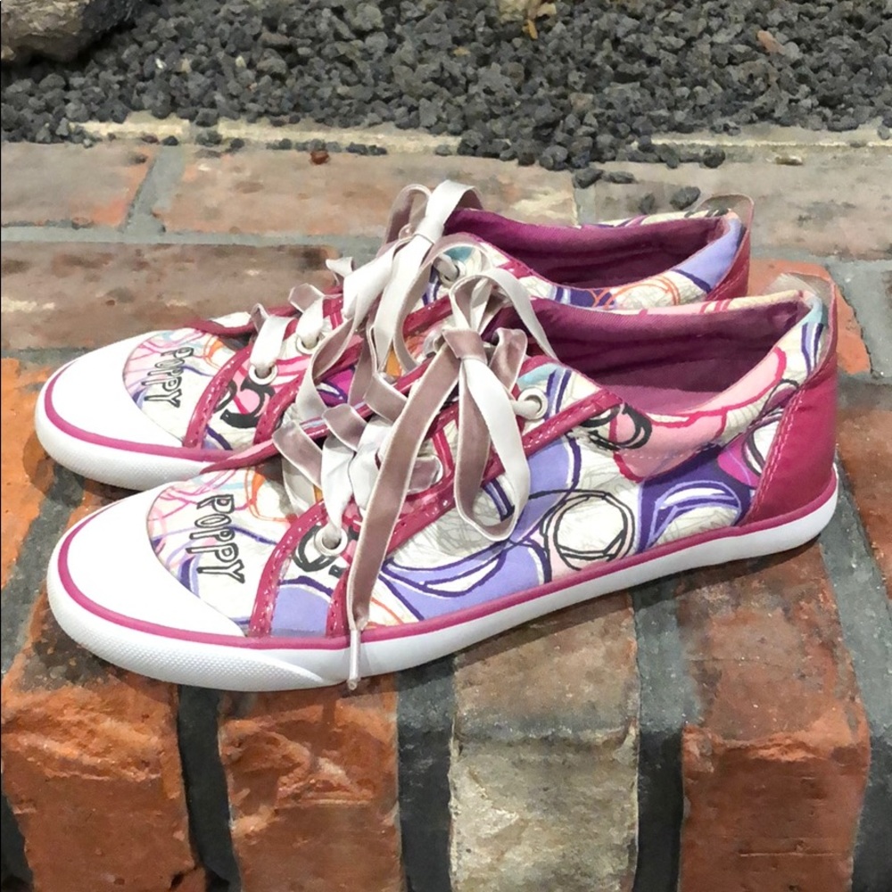 Coach Poppy Print Canvas Sneakers size 8